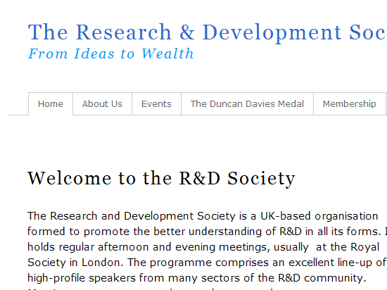 research and development society screen shot